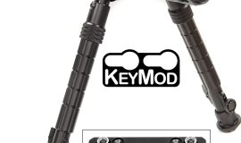 Zweibein UTG Recon Key-Mod Bipod, Mattschwarz, Cent. Ht. 14,5-20,3 cm