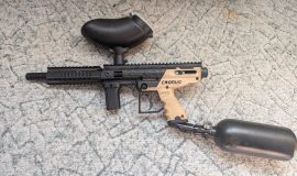 Tippmann Cronus Basic Paintball Markierer Kal. .68 tan / schwarz mit 0,8l Flasche und Hopper Einsteigerset